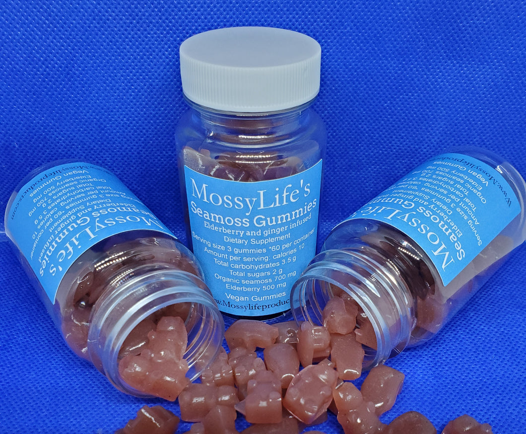 MossyLife's Seamoss Gummies Infused with Elderberry & Ginger
